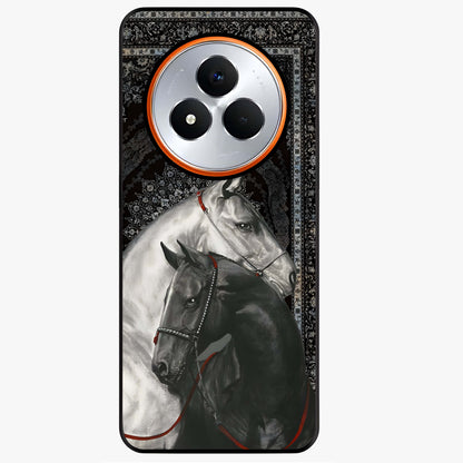Majestic Ride Legacy Glass Case showing flat back view with powerful automotive inspired artwork and glossy glass finish.