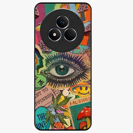 Mystic Eye Wonderland Glass Case showing flat back view with mystical eye themed artwork and glossy glass finish.