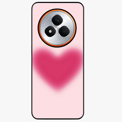 Pink Aura Heart Glass Case showing flat back view with glowing heart artwork and glossy glass finish.