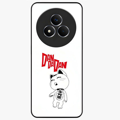 Playful Spirit Charm Glass Case showing flat back view with cheerful charm themed artwork and glossy glass finish.