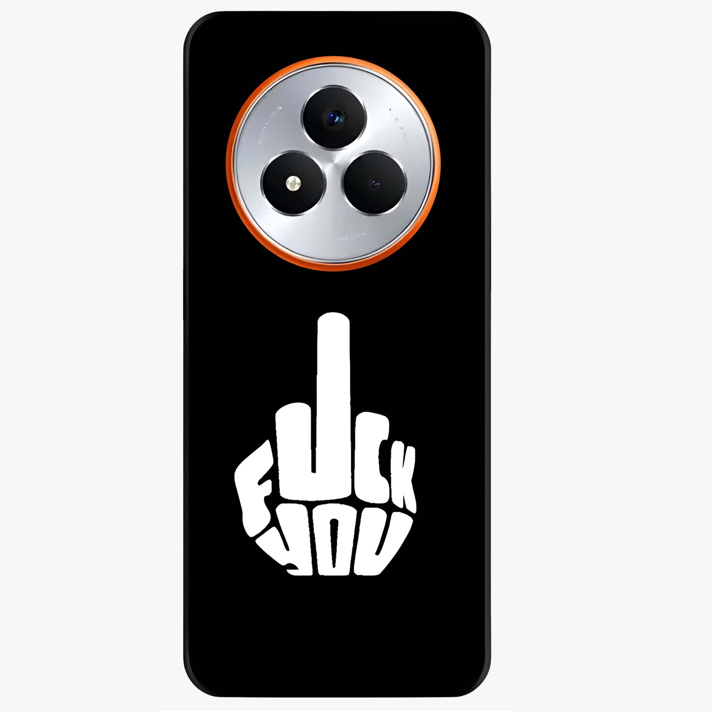 Rebel Mode On Glass Case showing flat back view with bold rebellious typography artwork and glossy glass finish.