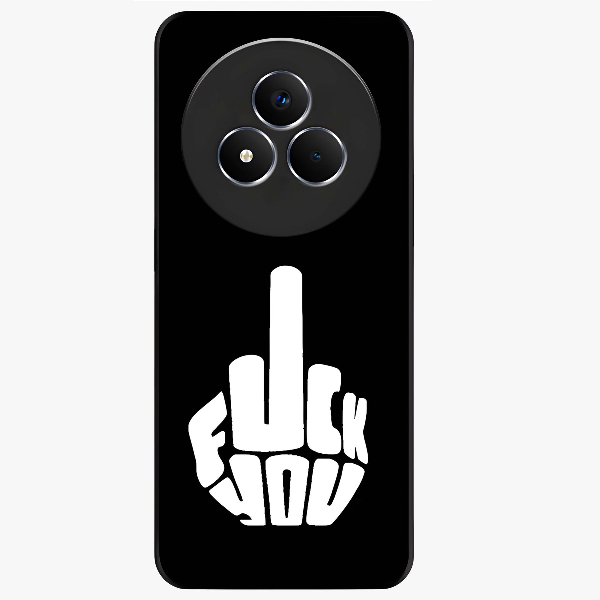 Rebel Mode On Glass Case showing flat back view with bold rebellious typography artwork and glossy glass finish.