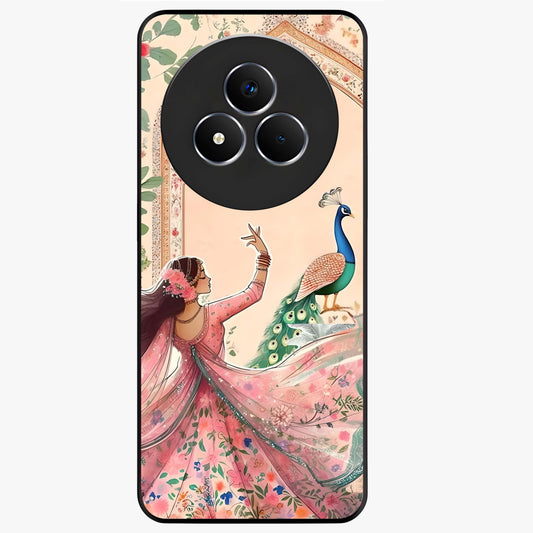 Royal Grace Muse Glass Case showing flat back view with elegant artistic artwork and glossy glass finish.