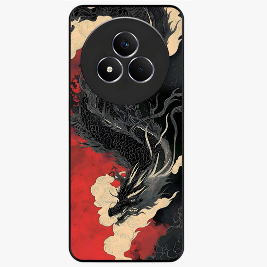 Shadow Dragon Fury Glass Case showing flat back view with fierce dragon artwork and glossy glass finish.