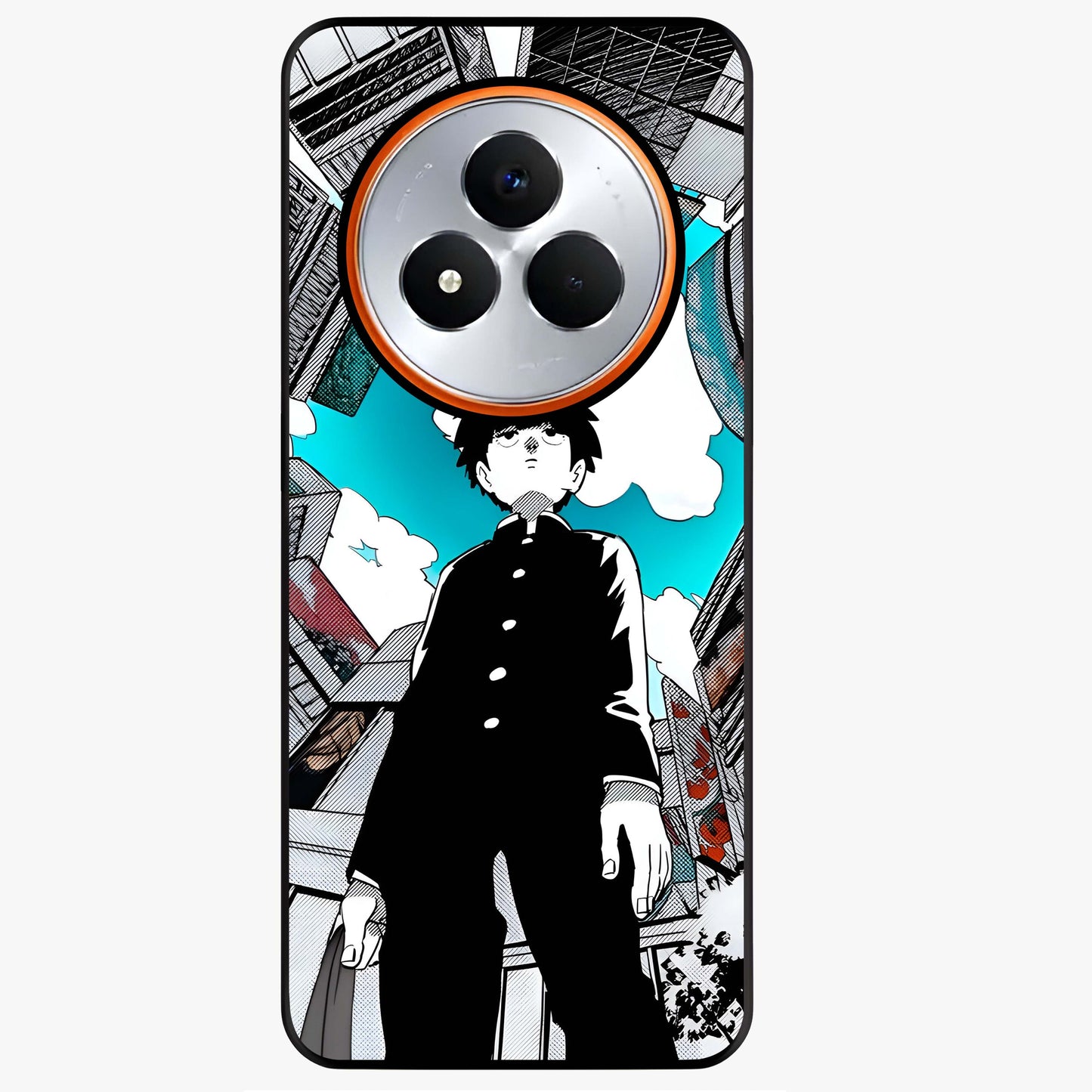 Silent Psychic Awakening Glass Case showing flat back view with mystical psychic themed artwork and glossy glass finish.
