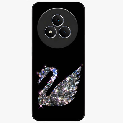 Starlit Swan Grace Glass Case showing flat back view with graceful swan artwork under starry sky and glossy glass finish.