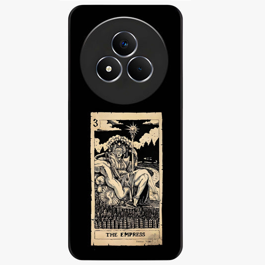 The Empress Glass Case showing flat back view with regal feminine artwork and glossy glass finish.