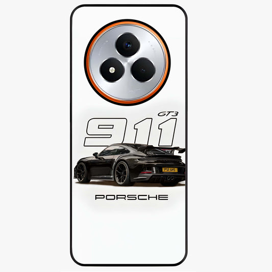 Turbo Legacy Icon Glass Case showing flat back view with iconic sports car inspired artwork and glossy glass finish.