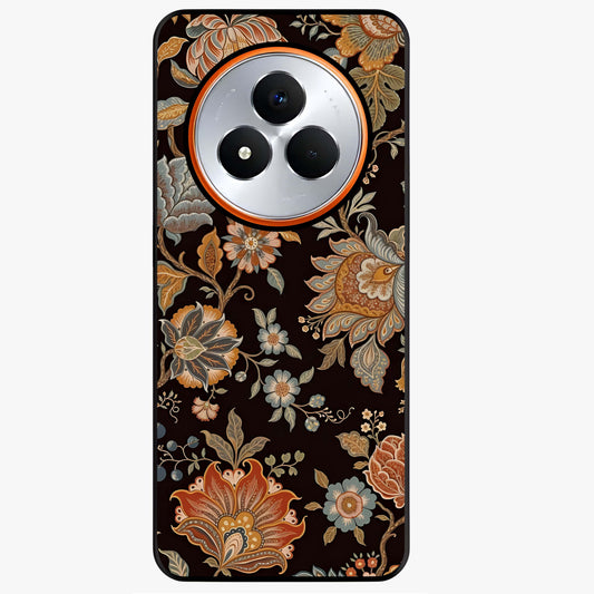 Vintage Floral Dream Glass Case showing flat back view with classic floral artwork and glossy glass finish.