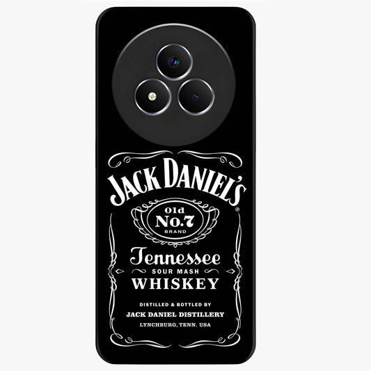 Vintage Whiskey Heritage Glass Case showing flat back view with classic whiskey inspired artwork and glossy glass finish.