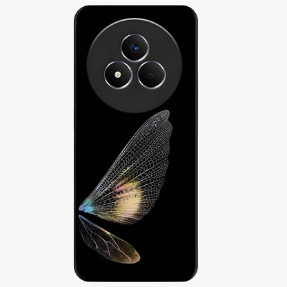 Whispers Of Wings Glass Case showing flat back view with graceful wing inspired artwork and glossy glass finish.