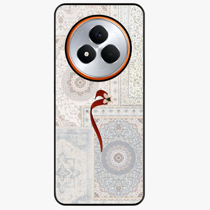 White Aesthetic Bow Glass Case showing flat back view with minimal bow artwork and glossy glass finish.