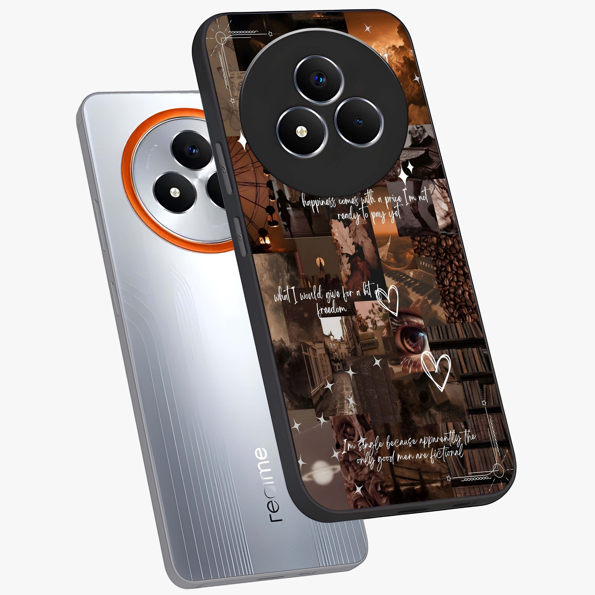 Bittersweet Aesthetic Chaos Glass Case displayed in angled mockup highlighting expressive abstract artwork and edgy aesthetic theme.