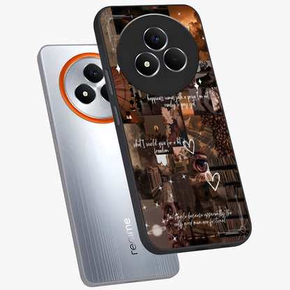 Bittersweet Aesthetic Chaos Glass Case displayed in angled mockup highlighting expressive abstract artwork and edgy aesthetic theme.