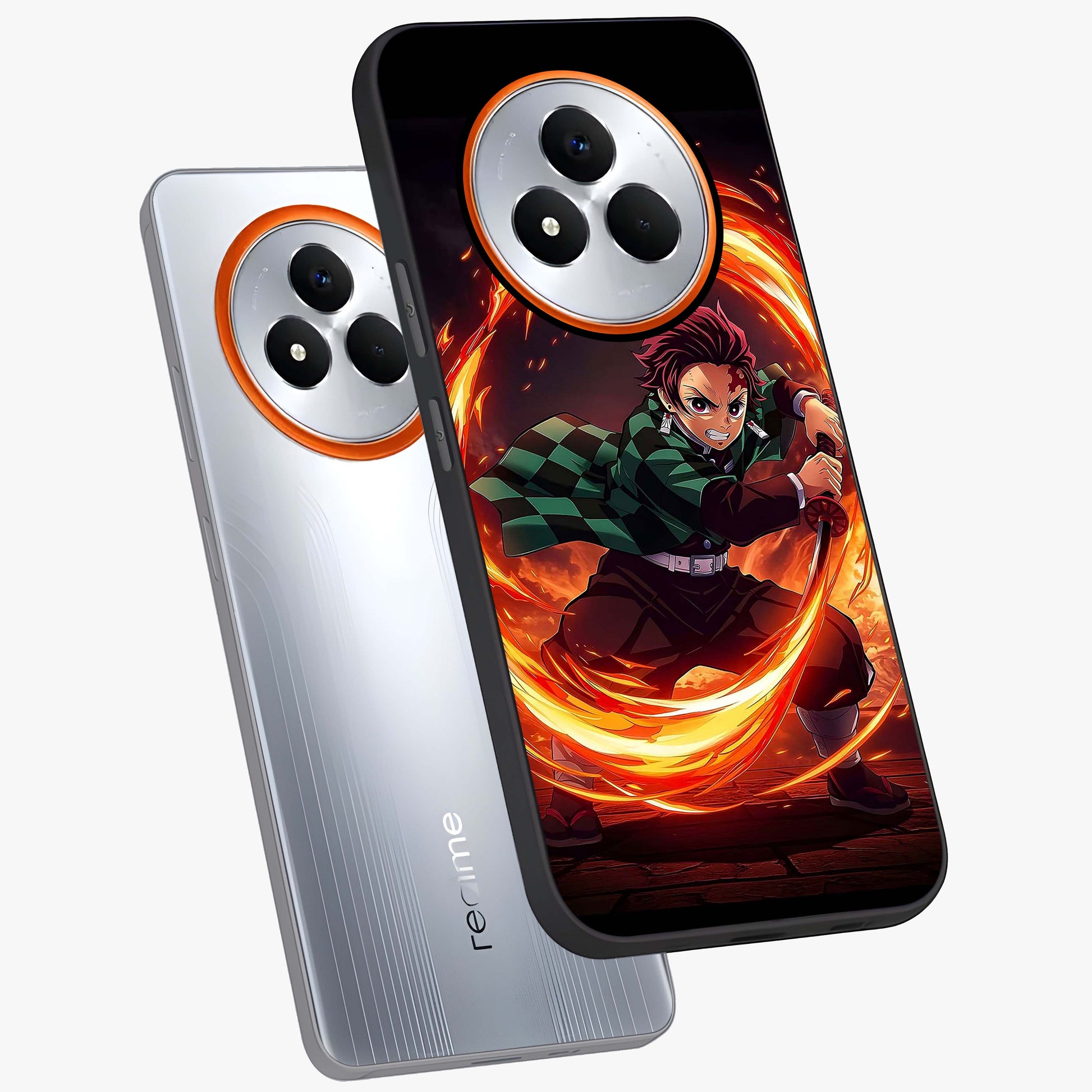 Blazing Sword Resolve Glass Case displayed in angled mockup highlighting powerful sword illustration and bold fantasy theme.