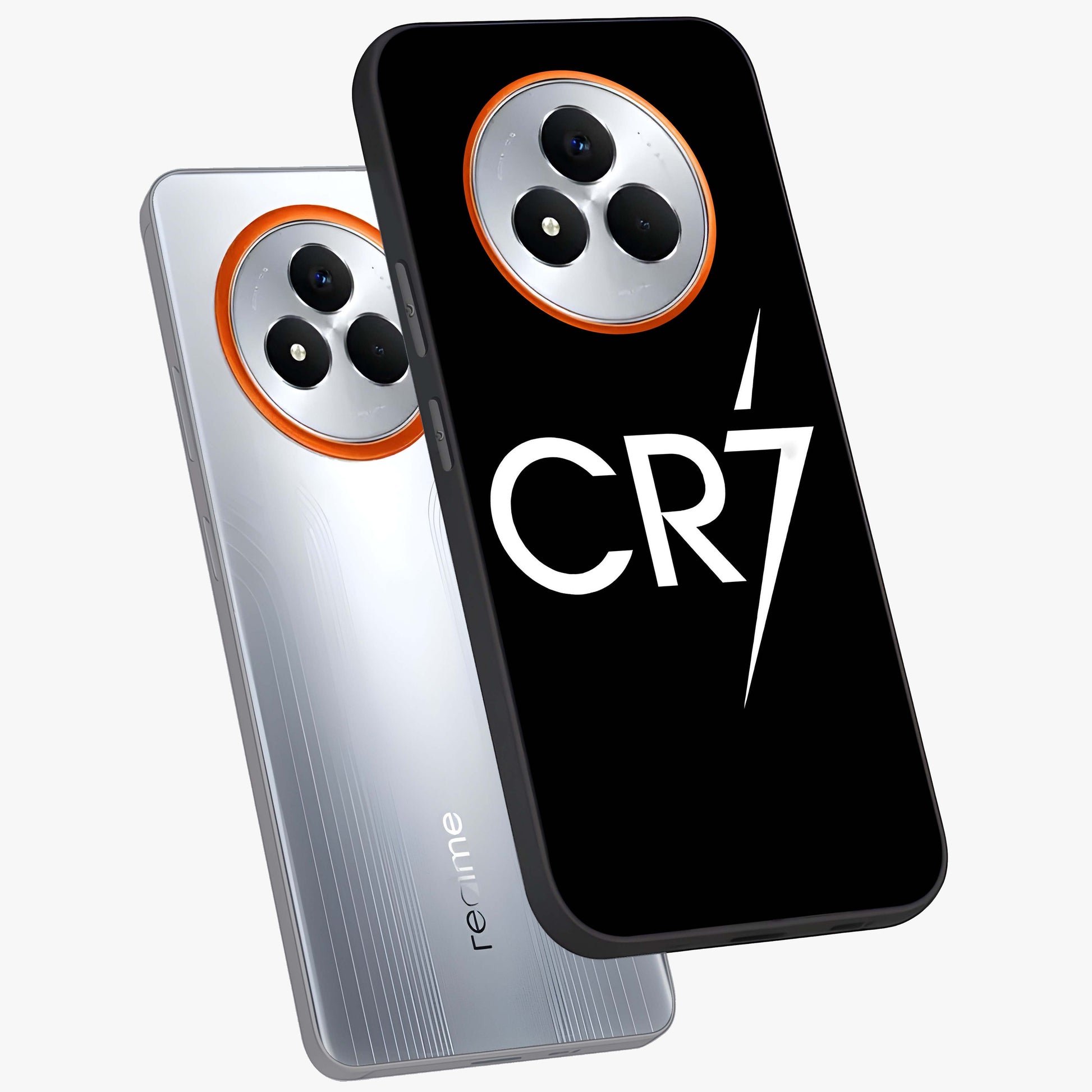 Cr7 Elite Strike Glass Case displayed in angled mockup highlighting powerful sports graphic with bold athletic theme.