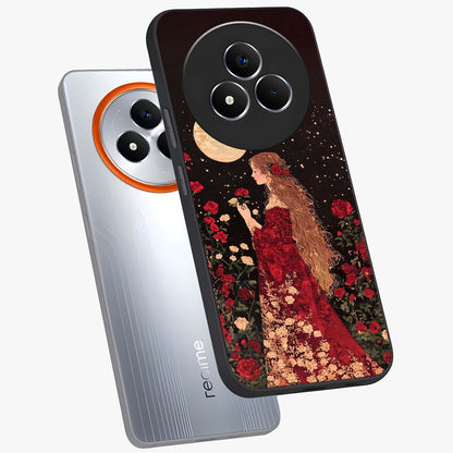 Crimson Dreams Glass Case displayed in angled mockup highlighting soft crimson aesthetic design with artistic theme.