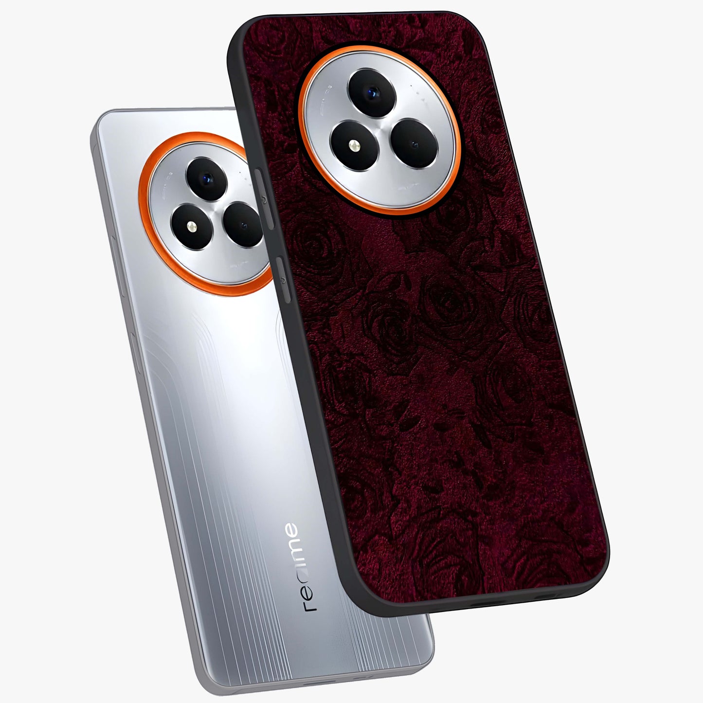 Crimson Fade Flow Glass Case displayed in angled mockup highlighting smooth gradient design with modern aesthetic style.