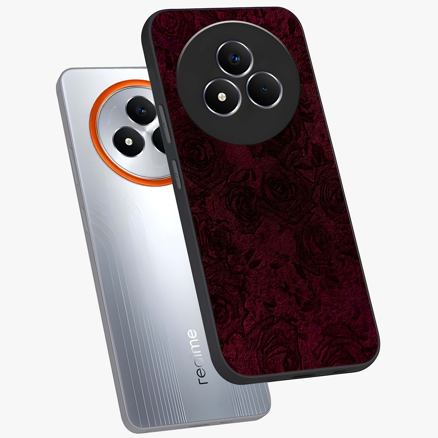 Crimson Fade Flow Glass Case displayed in angled mockup highlighting smooth gradient design with modern aesthetic style.