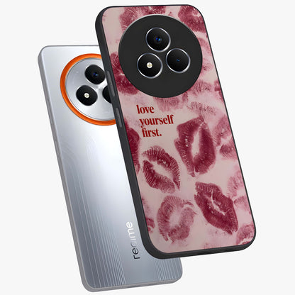 Crimson Kiss Love Glass Case displayed in angled mockup highlighting bold love inspired design with modern aesthetic style.