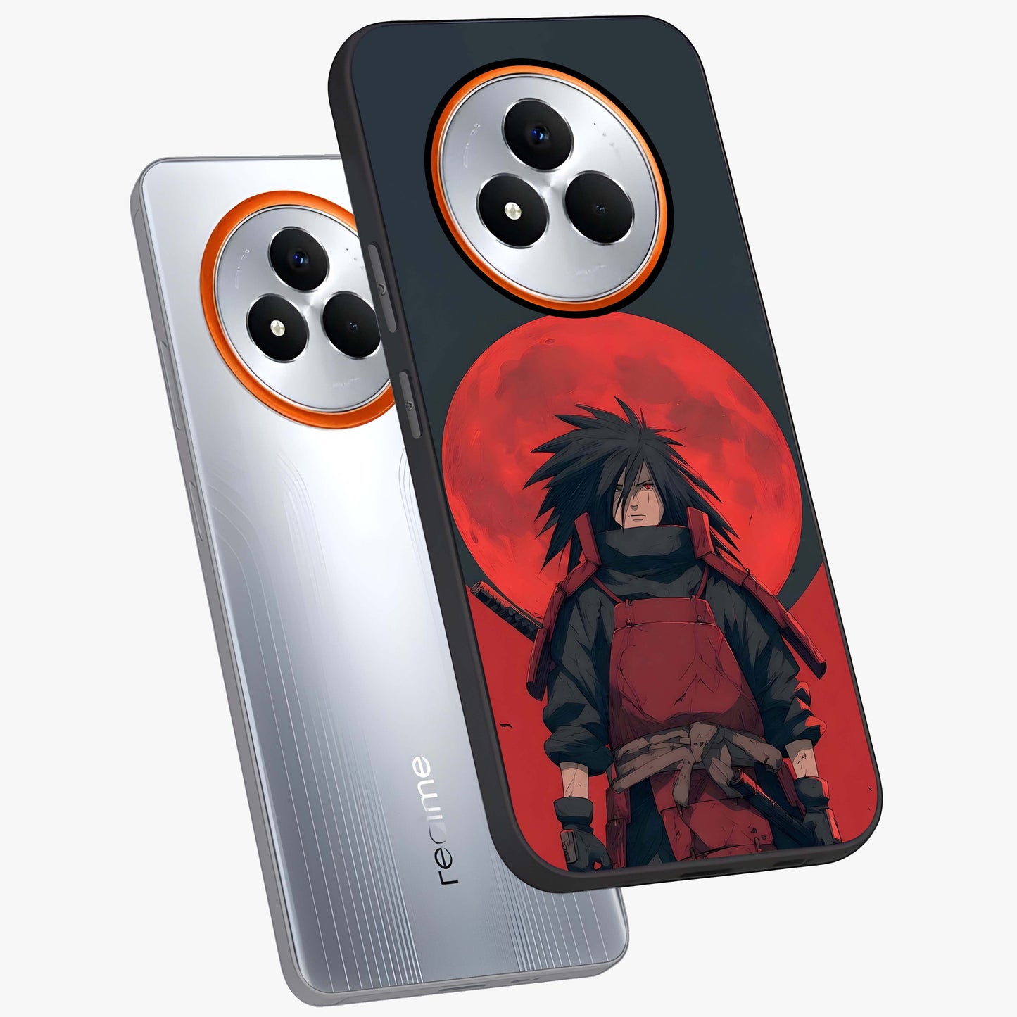 Crimson Moon Warlord Glass Case displayed in angled mockup highlighting dramatic crimson moon design with fantasy aesthetic.