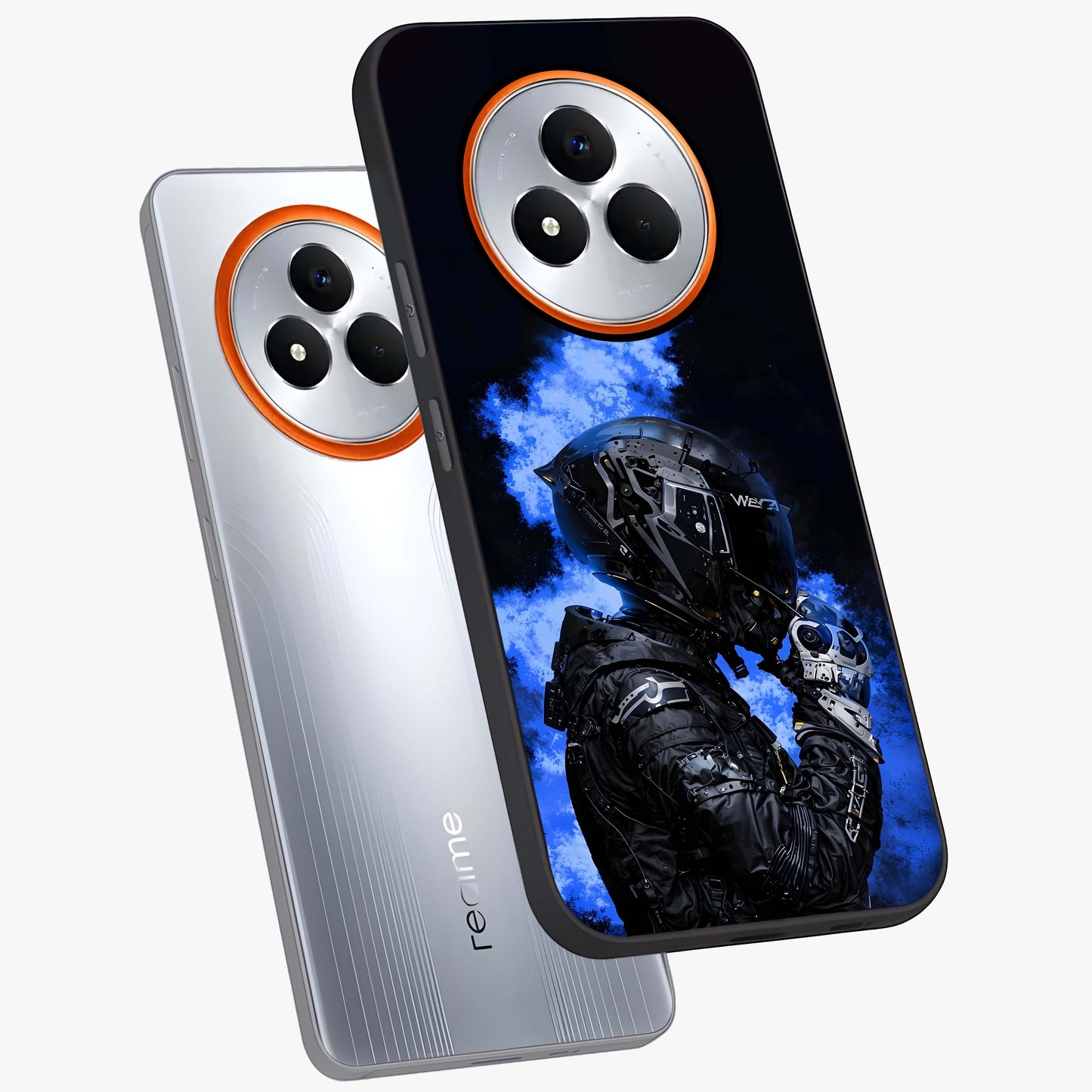 Cyber Sentinel Protocol Glass Case displayed in angled mockup highlighting digital cyber design with sci-fi aesthetic style.