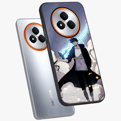 Dark Lightning Anime Warrior Glass Case displayed in angled mockup highlighting powerful lightning themed anime illustration.