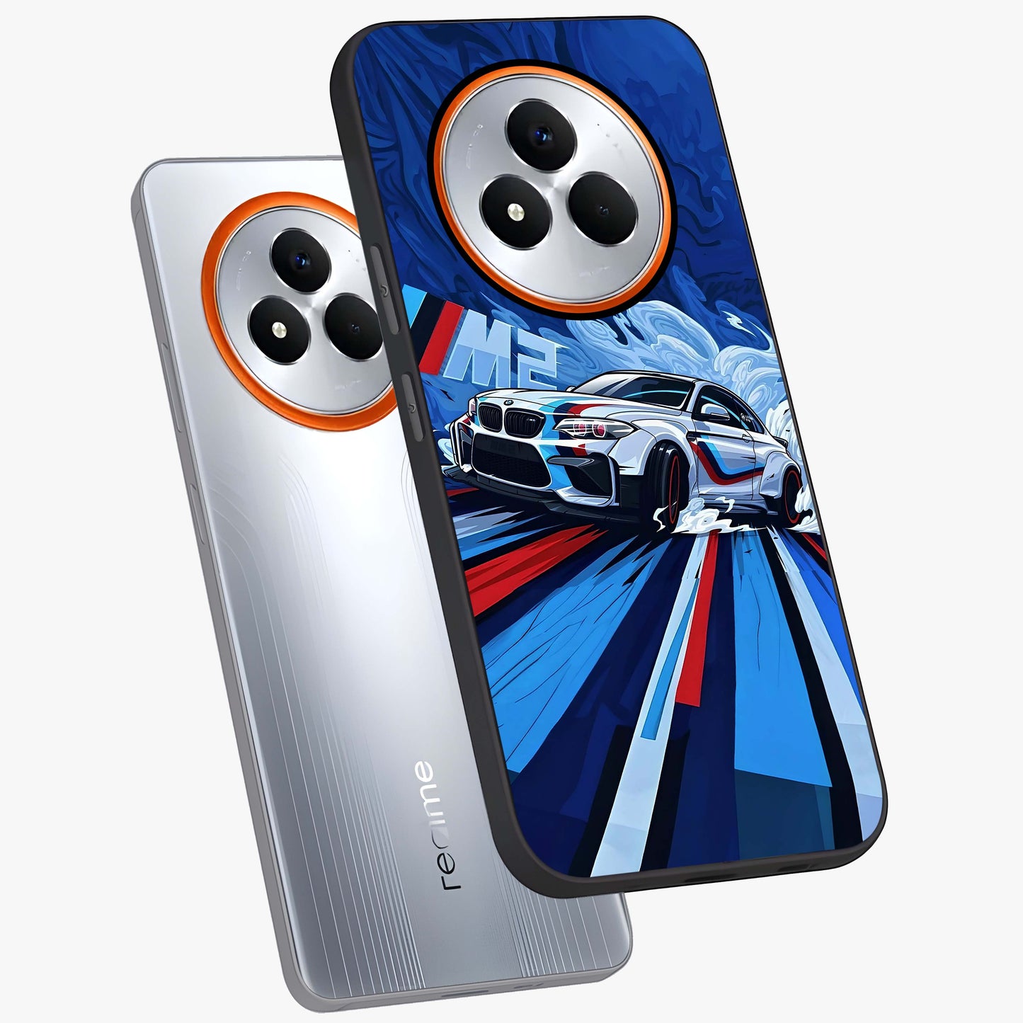 Drift Power Rush Glass Case displayed in angled mockup highlighting powerful drift car design with sporty aesthetic style.