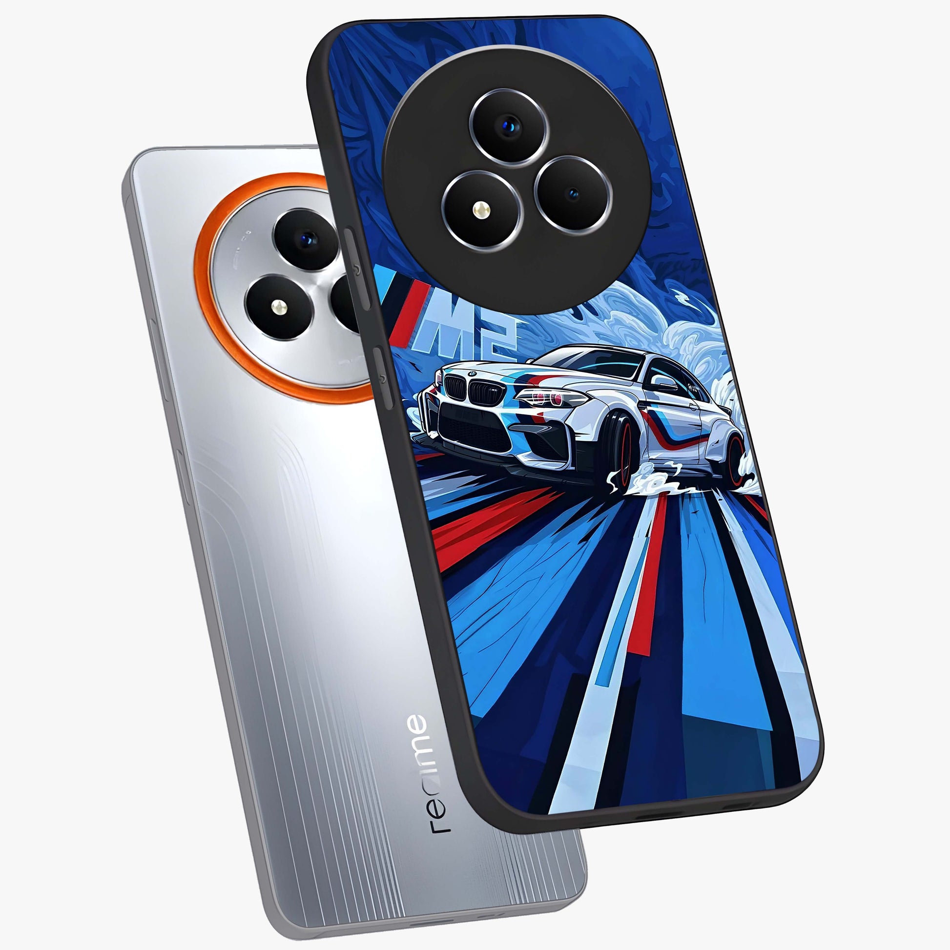 Drift Power Rush Glass Case displayed in angled mockup highlighting powerful drift car design with sporty aesthetic style.