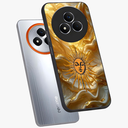 Eternal Golden Glow Glass Case displayed in angled mockup highlighting glowing golden aesthetic design with elegant style.