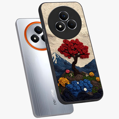Eternal Nature Tapestry Glass Case displayed in angled mockup highlighting detailed botanical pattern with artistic aesthetic.