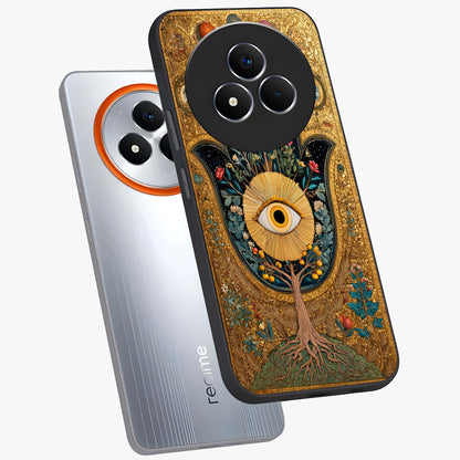 Ethereal Evil Eye Glass Case displayed in angled mockup highlighting protective evil eye symbol with spiritual aesthetic design.