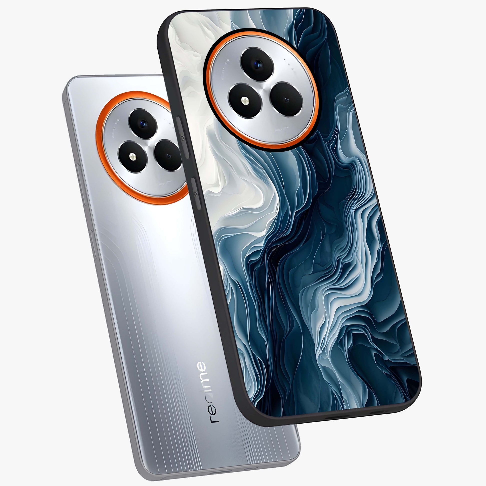 Ethereal Paper Marble Glass Case displayed in angled mockup highlighting elegant marble pattern with modern aesthetic style.