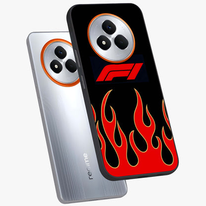 Fire F11 Glass Case displayed in angled mockup highlighting bold fire inspired graphic with energetic aesthetic style.