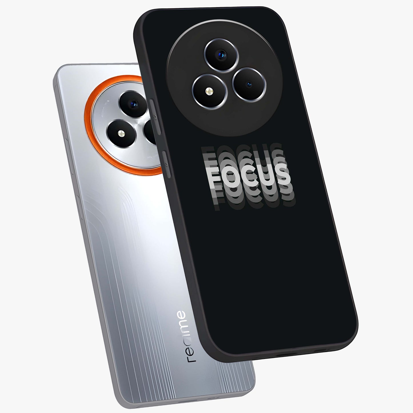Focus Mode On Glass Case displayed in angled mockup highlighting clean minimal text artwork with modern aesthetic style.