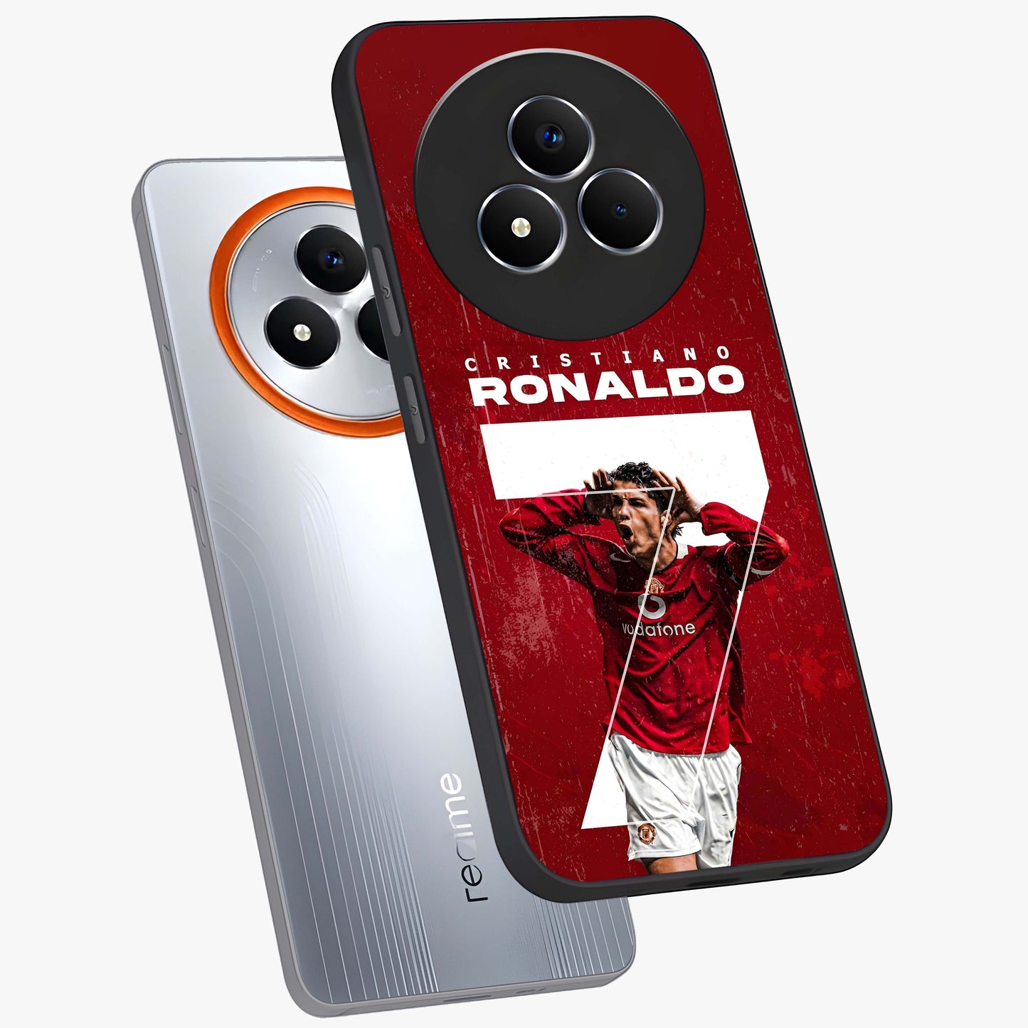 Goal Celebration Legacy Glass Case displayed in angled mockup highlighting energetic sports celebration design with bold athletic theme.