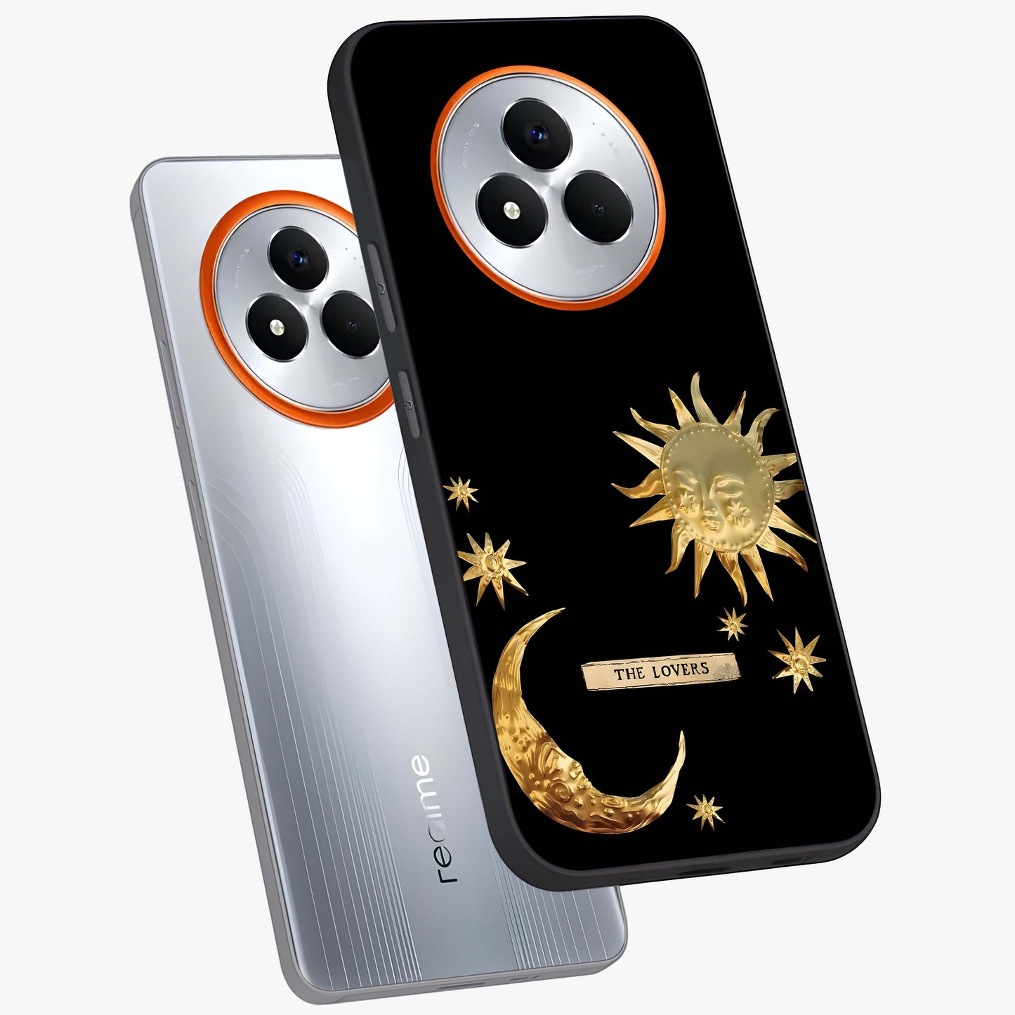 Gold Sun Blush Glass Case displayed in angled mockup highlighting radiant sun design with warm golden aesthetic.