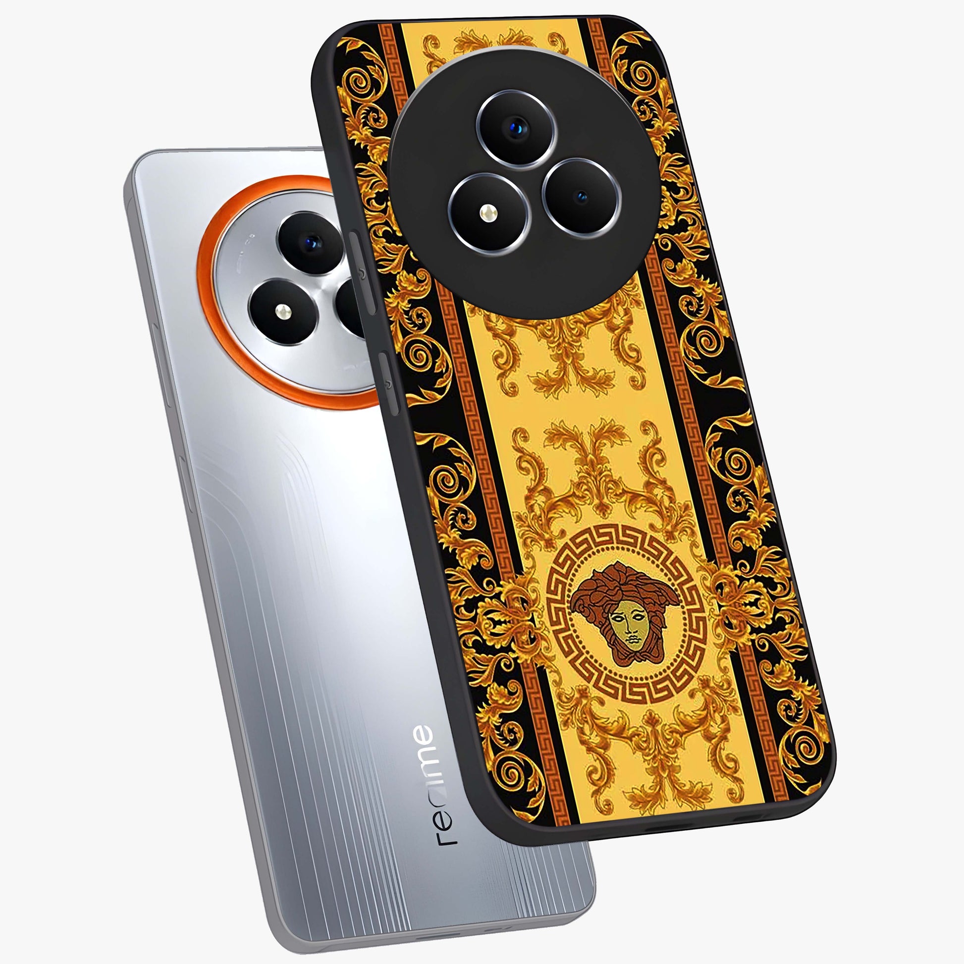 Golden Royal Heritage Glass Case displayed in angled mockup highlighting luxurious heritage design with golden aesthetic style.