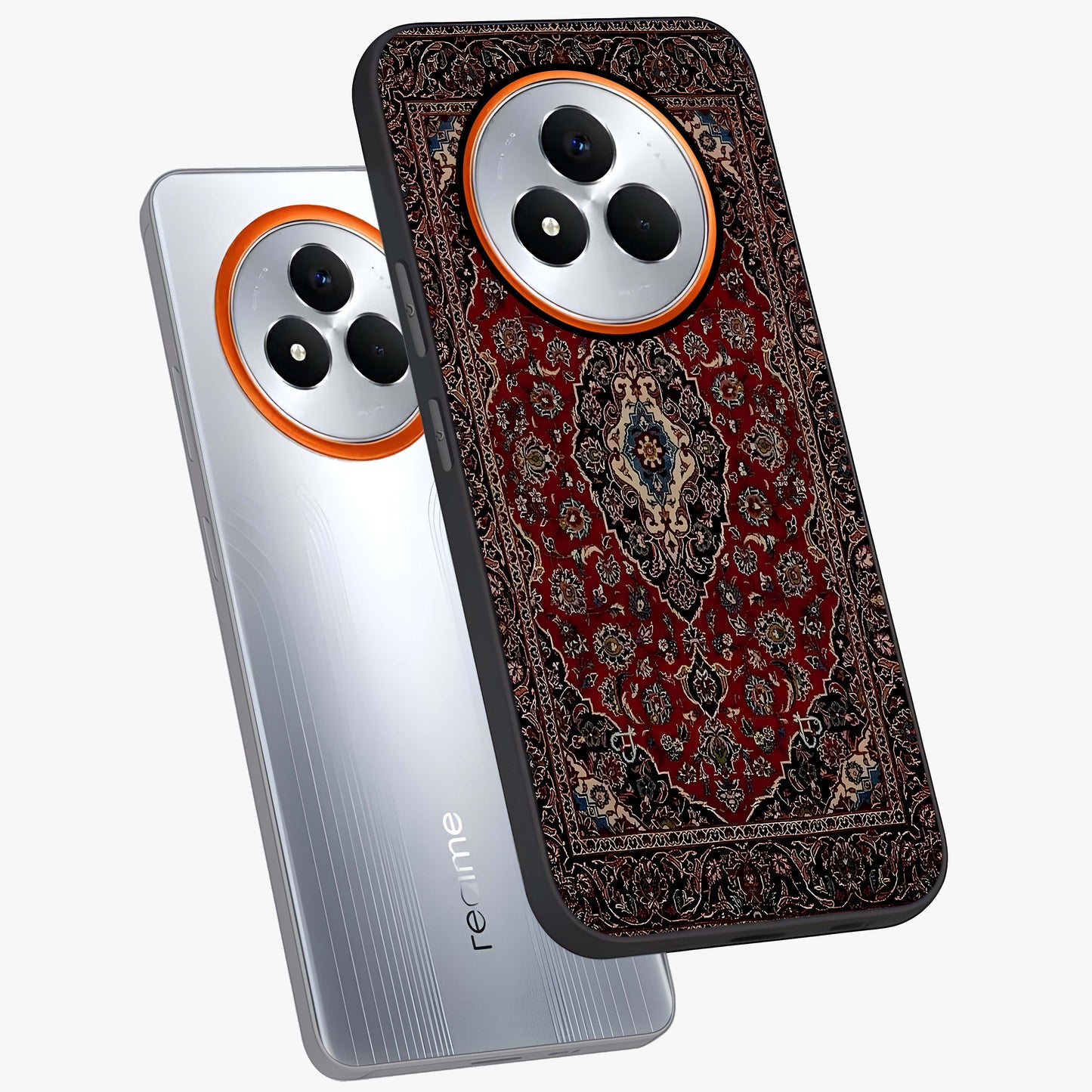 Heritage Carpet Royale Glass Case displayed in angled mockup highlighting intricate royal carpet design with heritage aesthetic.