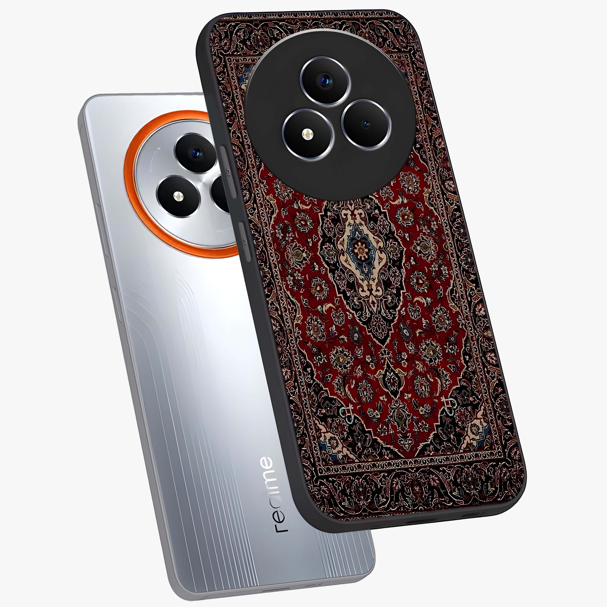 Heritage Carpet Royale Glass Case displayed in angled mockup highlighting intricate royal carpet design with heritage aesthetic.