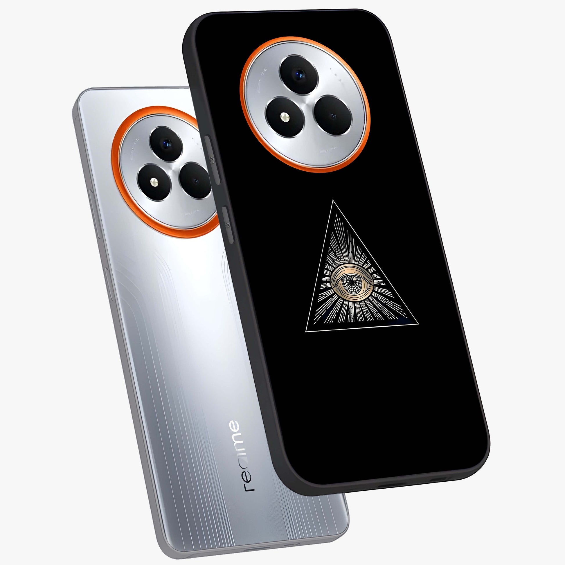 Illuminati Evil Glass Case displayed in angled mockup highlighting dark occult inspired design with bold aesthetic style.