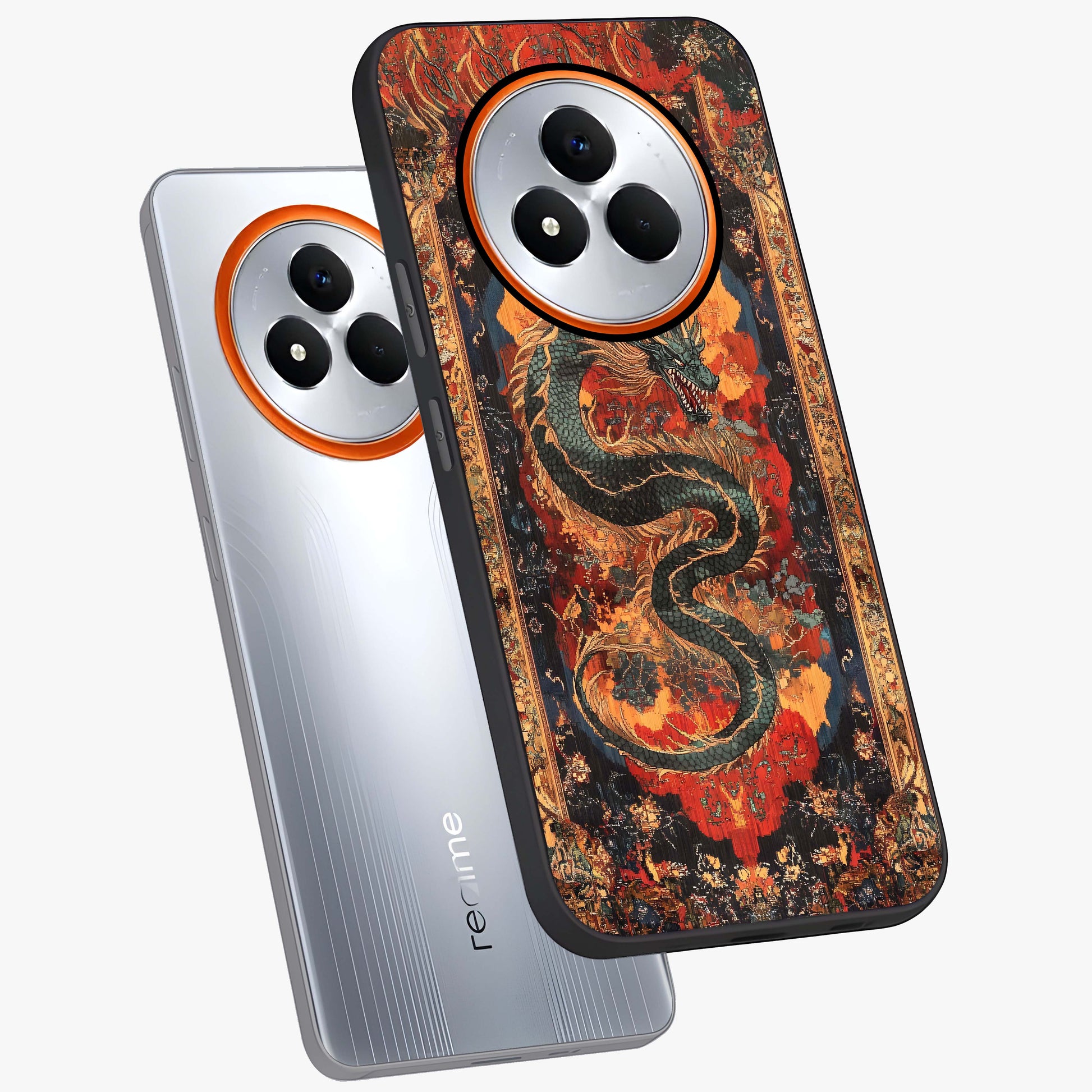 Inferno Dragon Soul Glass Case displayed in angled mockup highlighting powerful dragon illustration with inferno aesthetic.