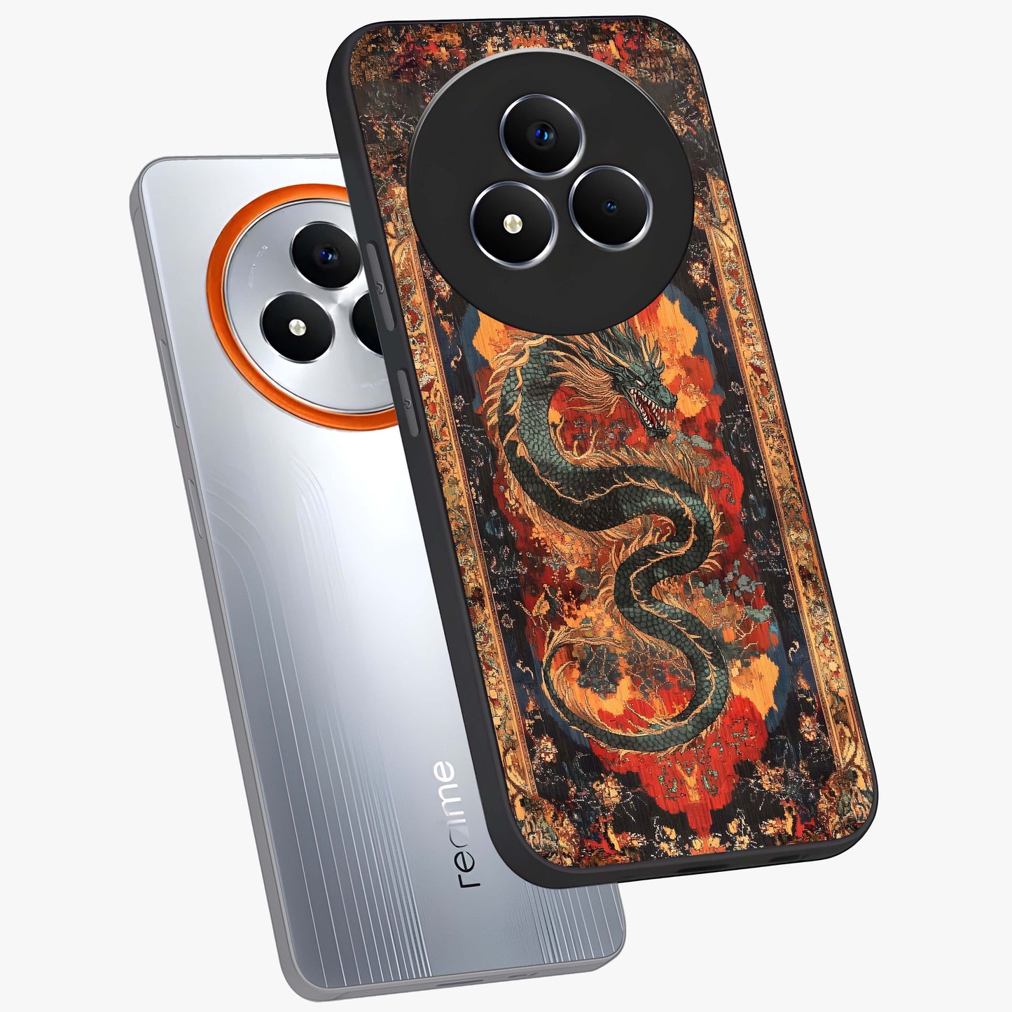 Inferno Dragon Soul Glass Case displayed in angled mockup highlighting powerful dragon illustration with inferno aesthetic.