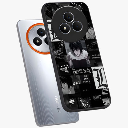 Midnight Chaos Mind Glass Case displayed in angled mockup highlighting chaotic artistic design with dramatic midnight aesthetic.