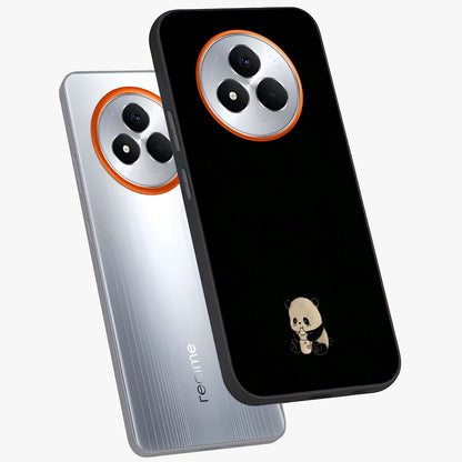 Midnight Panda Love Glass Case displayed in angled mockup highlighting adorable panda illustration with midnight aesthetic.