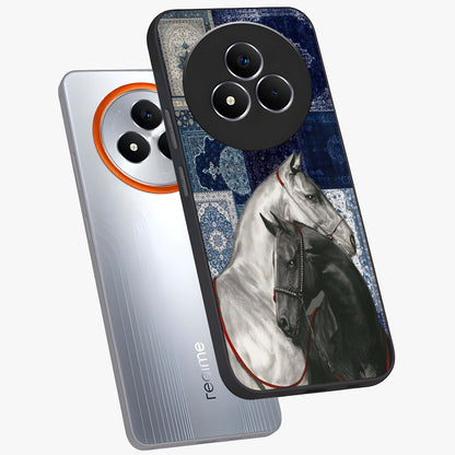Midnight Stallion Blues Glass Case displayed in angled mockup highlighting powerful stallion illustration with deep midnight tones.