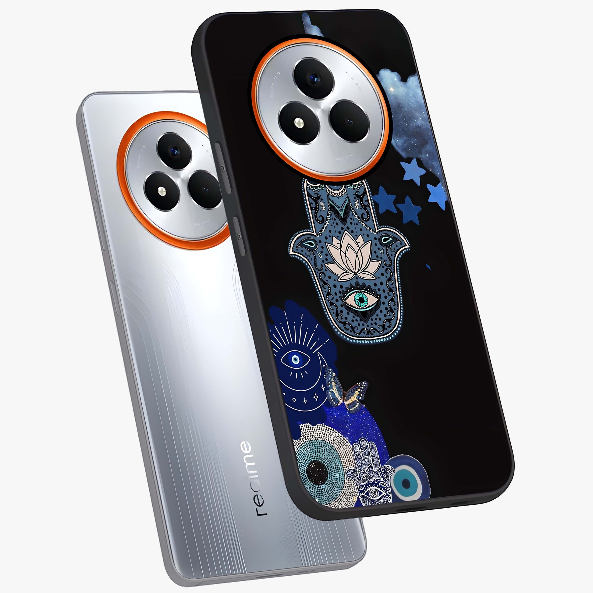Mystic Hand Aura Glass Case displayed in angled mockup highlighting magical aura design with spiritual aesthetic style.