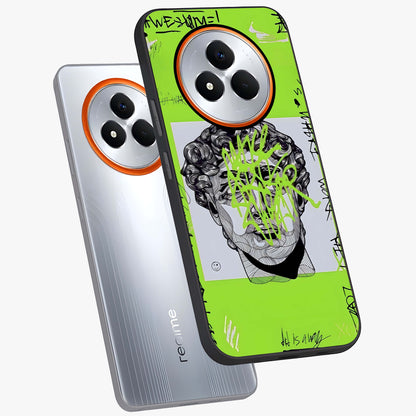Neo Graffiti Rebellion Glass Case displayed in angled mockup highlighting urban street art design with rebellious aesthetic.