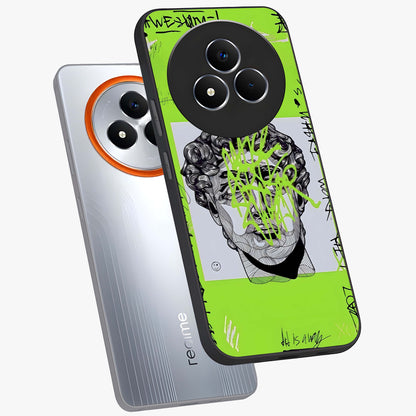 Neo Graffiti Rebellion Glass Case displayed in angled mockup highlighting urban street art design with rebellious aesthetic.