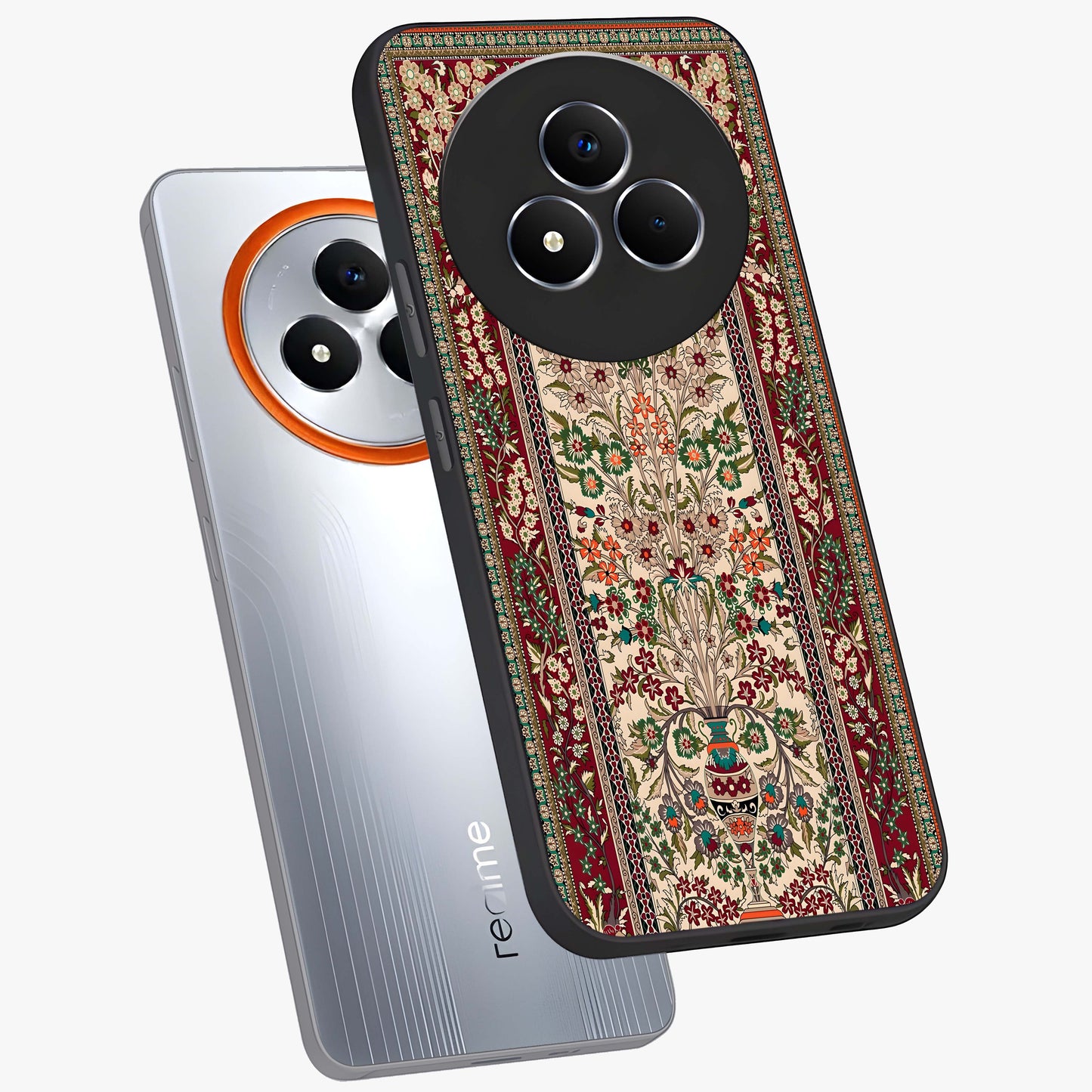 Persian Inspired Glass Case displayed in angled mockup highlighting intricate traditional design with elegant cultural aesthetic.